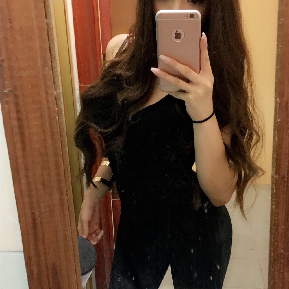 Black jumpsuit with lace back